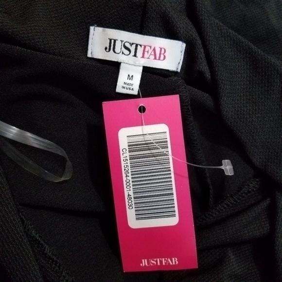 JustFab black asymmetrical hem‎ with draped… - Picture 3 of 8